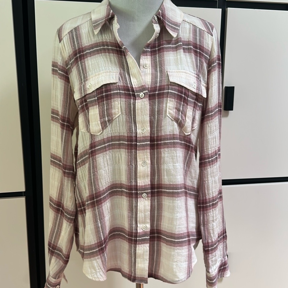 PAIGE button down MYA flannel shirt top